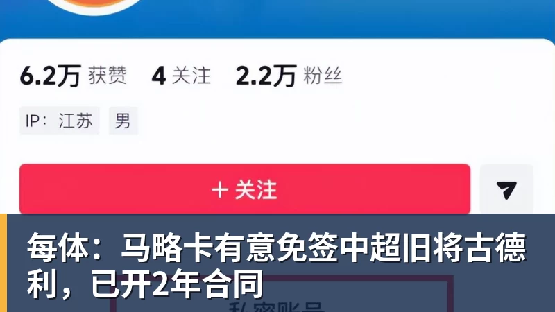 每体：马略卡有意免签中超旧将古德利，已开2年合同