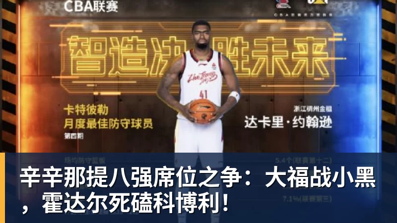 辛辛那提八强席位之争：大福战小黑，霍达尔死磕科博利！